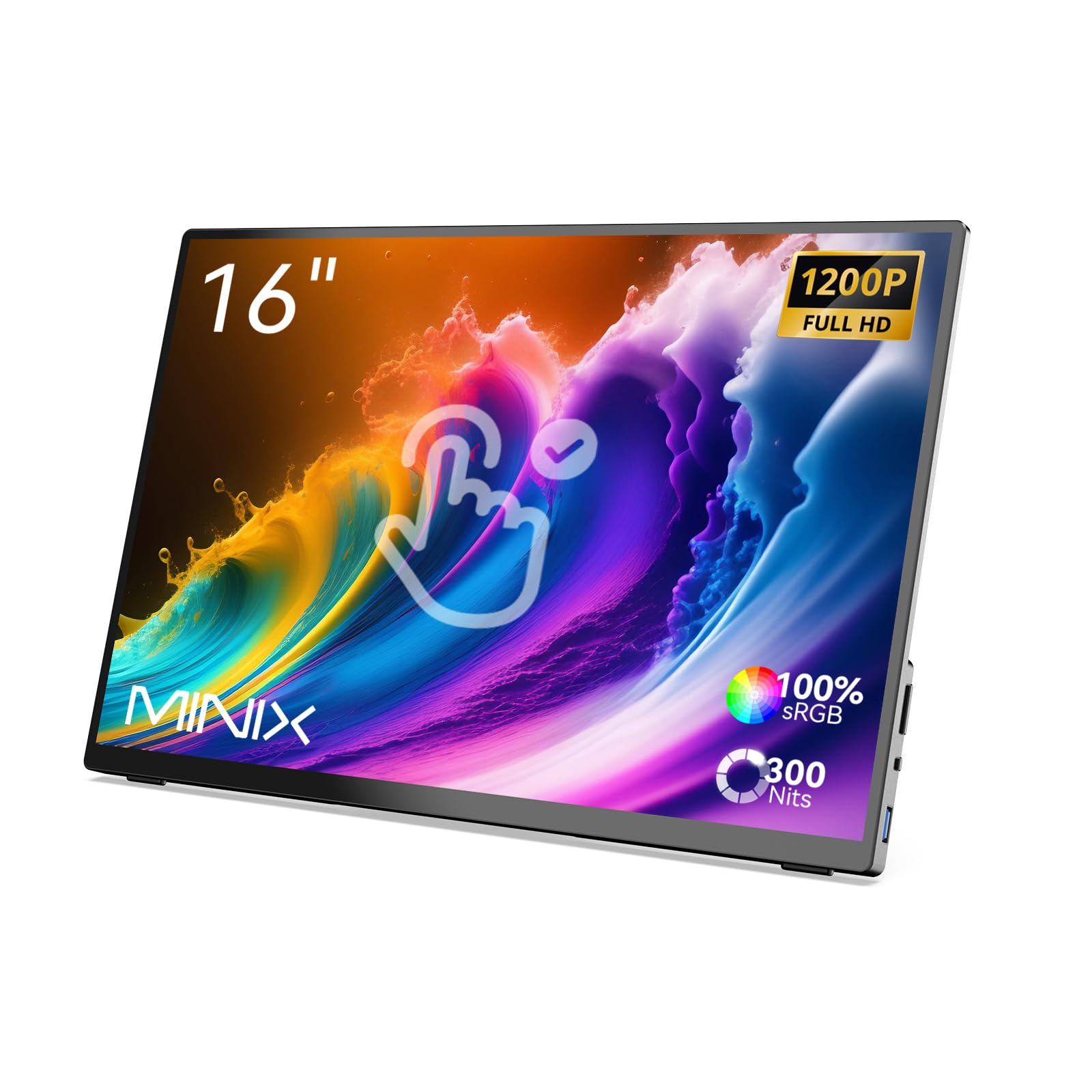 MINIX SF16T 16 Inch 1920x1200 FHD Portable Touch Screen Monitor IPS 100%sRGB Portable Screen with Dual Speaker/HDMI/Type-C/Display for PC/Laptop/Mac/Xbox/PS4/Smartphone-image-2