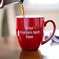 Vista 5 de Engraved Personalized Create Your Own Coffee Mug (Red) - Large Customized Coffee Cup, Custom Oversized Mug, Personalized Mug with Text