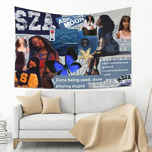 Miniatura 3 de SZAS - Tapiz de cantante estadounidense, tapiz para colgar en la pared, álbum de pared, póster de fotos cómodo, póster para el hogar, decoración del