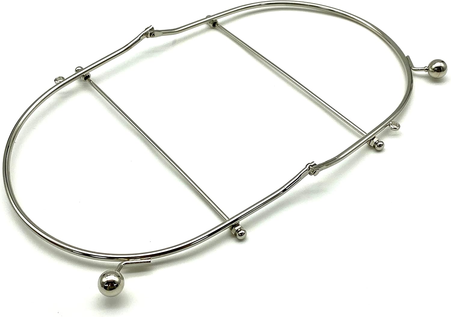 3dancraftit Iron Wire Kiss Clasp Lock Purse Handle Pouch Bag Clutch Frame for Purse Bag Making 6 1/8" x 5 3/4" / 15.5cm x 14.5cm Nickel Y13