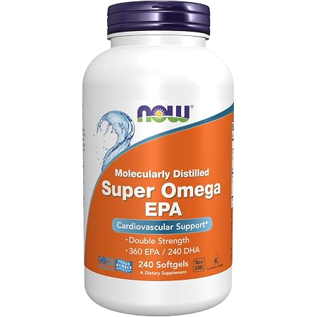 Amazon.com: NOW Supplements, Super Omega EPA, 360 EPA / 240 DHA,  Molecularly Distilled, Cardiovascular Support*, 240 Softgels : Health \u0026  Household