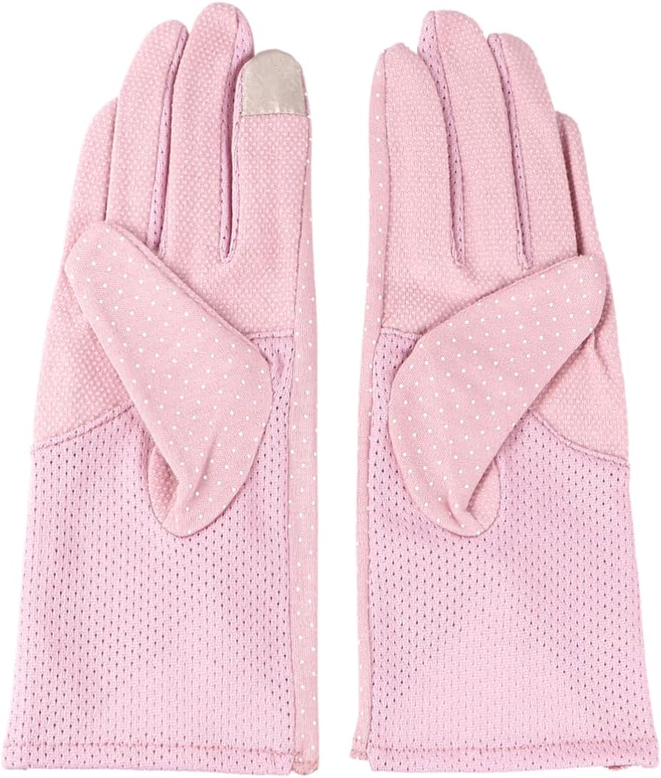 KOMBIUDA 1Pair Elegant Purple Sunscreen Gloves for Women Lightweight Lace Sun Protection Dress Gloves Breathable Touchscreen Functionality for Outdoor Activities and Driving