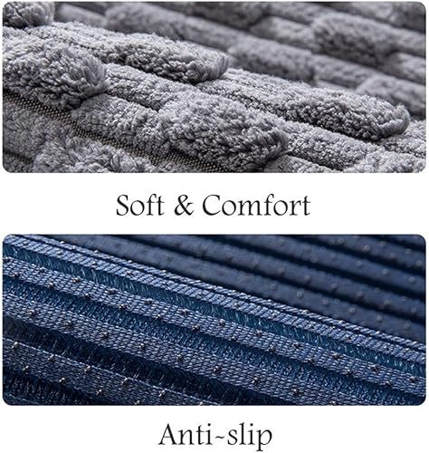 Miniatura 6 de Alfombras de baño pequeñas de lujo de microfibra súper suave y absorbente de agua, lavable a máquina, antideslizante, para interiores y exteriores