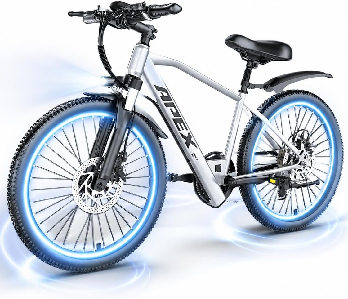 26" Electric Bike for Adults Teens, UL 2849 Certified IPX7 Waterproof Ebike, 1200W Peak Motor 25MPH Electric Mountain Bike, 7-Speed Internal Battery Commuter