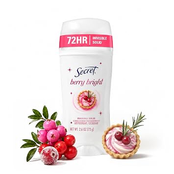 Secret Fresh Antiperspirant Deodorant for Women, Berry Bright Scent, 2.6oz