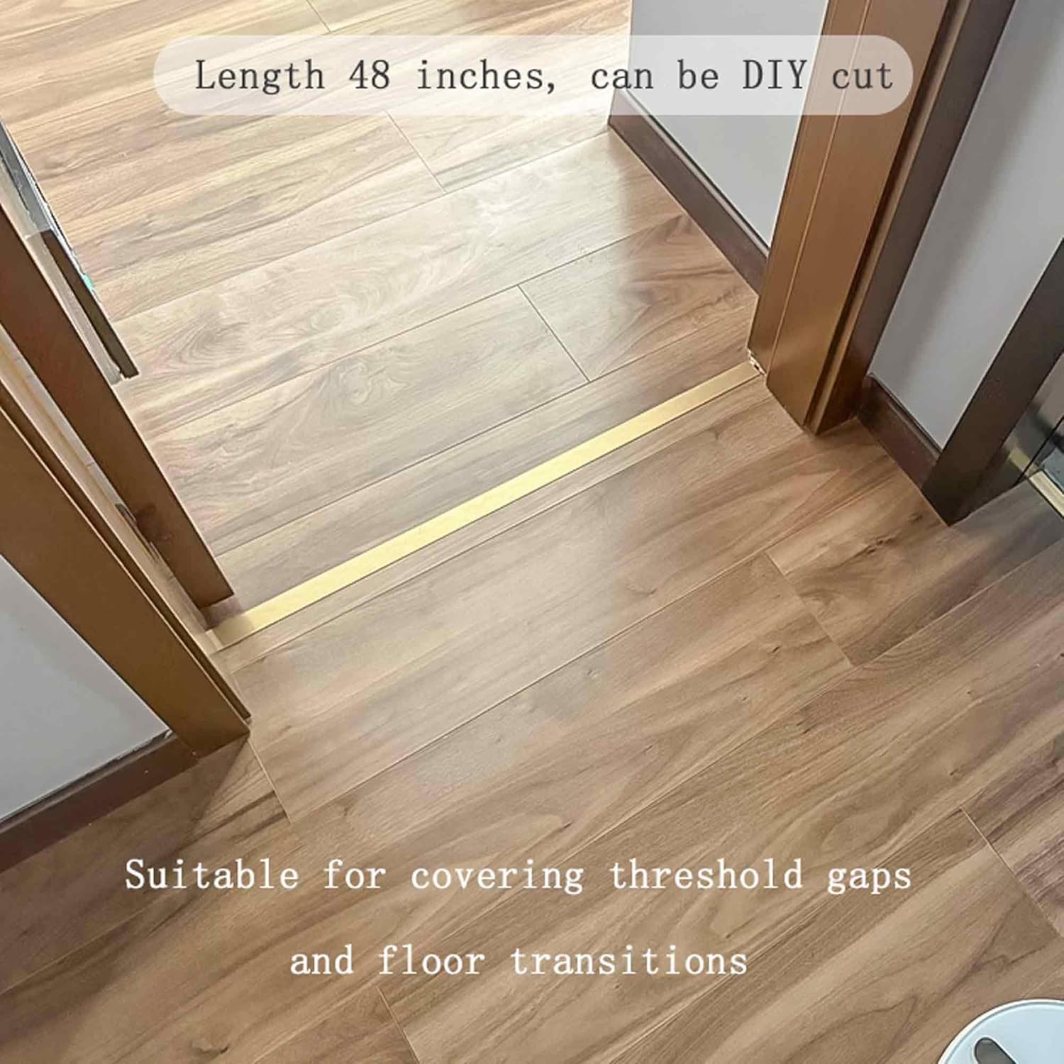 6 Pcs Aluminum T Molding Floor Transition Strip, 48" x 0.78" Aluminum Floor Transition Trim, Flat Threshold for Joining Vinyl, Tile, Wood Flooring Gaps (Gold, 6pcs, 4ft x 0.8in)