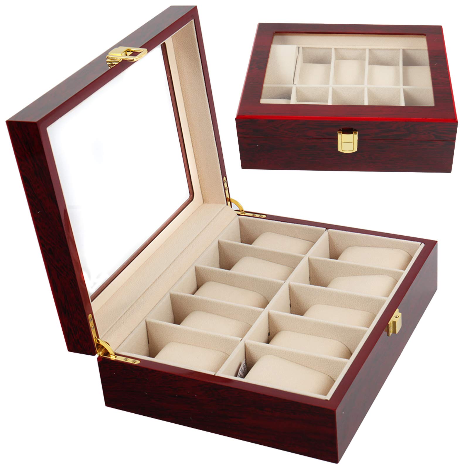 Walgreen® Watch Display Storage Box Jewelry Collection Case Organiser Holder Wooden (10 Grids)