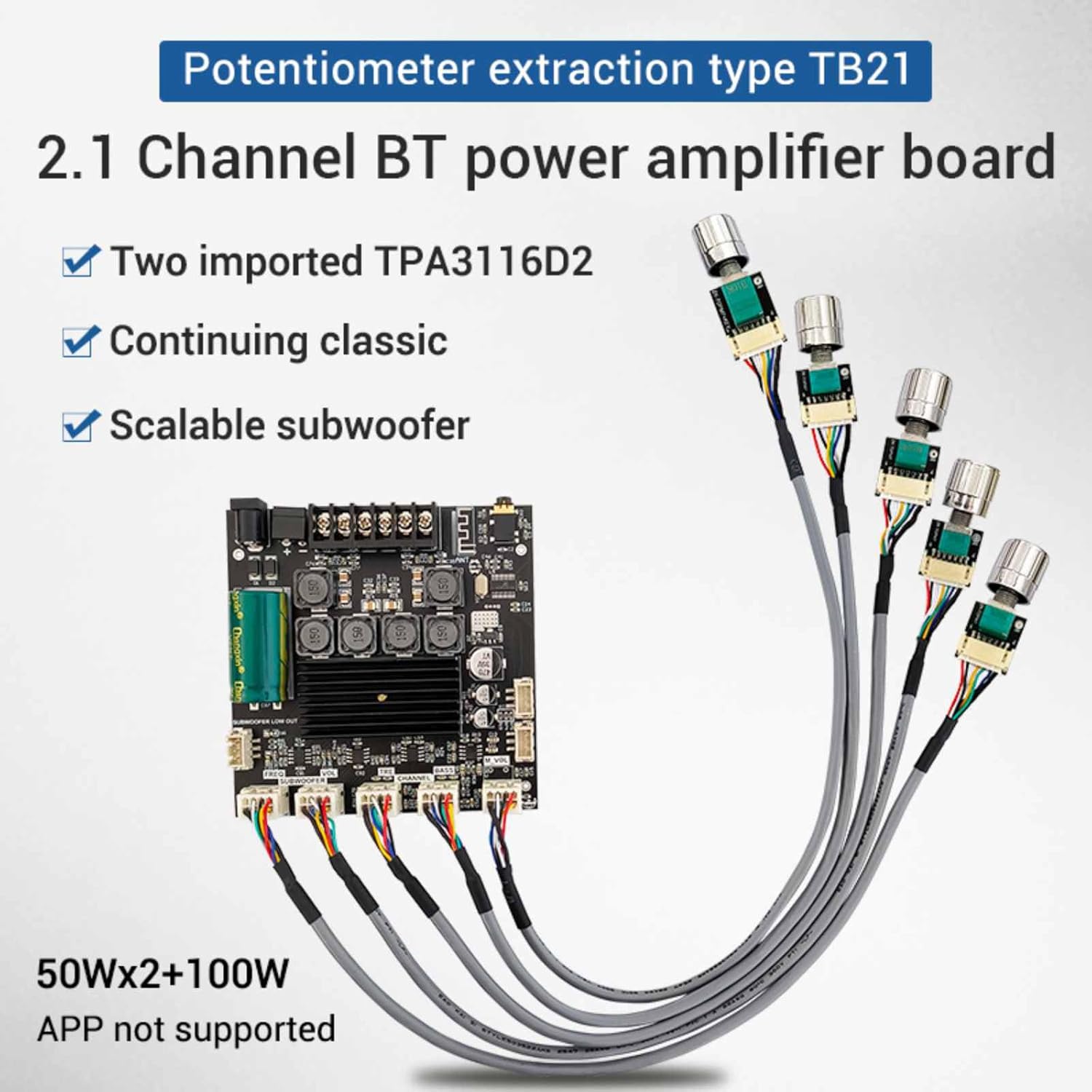 ZK-TB21F Amplifier Board with Potentiometers