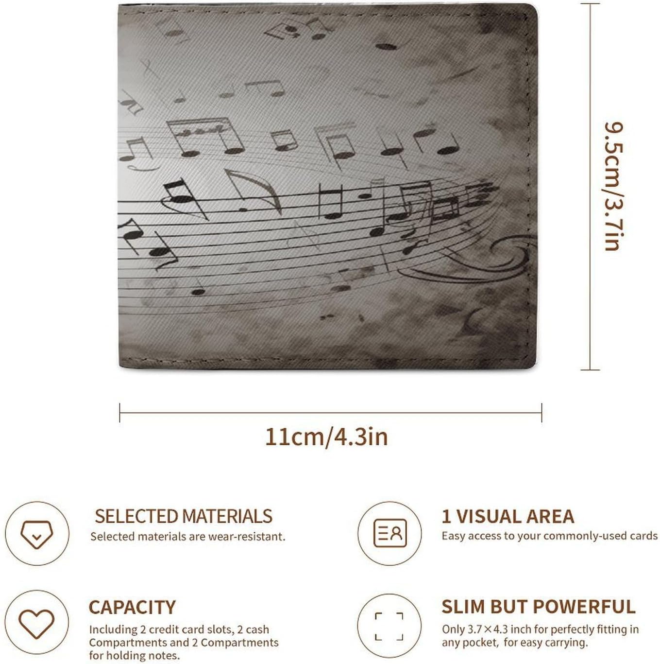 Music Note Wall Coin Purse Credit Card Holder Slim Wallet image 3
