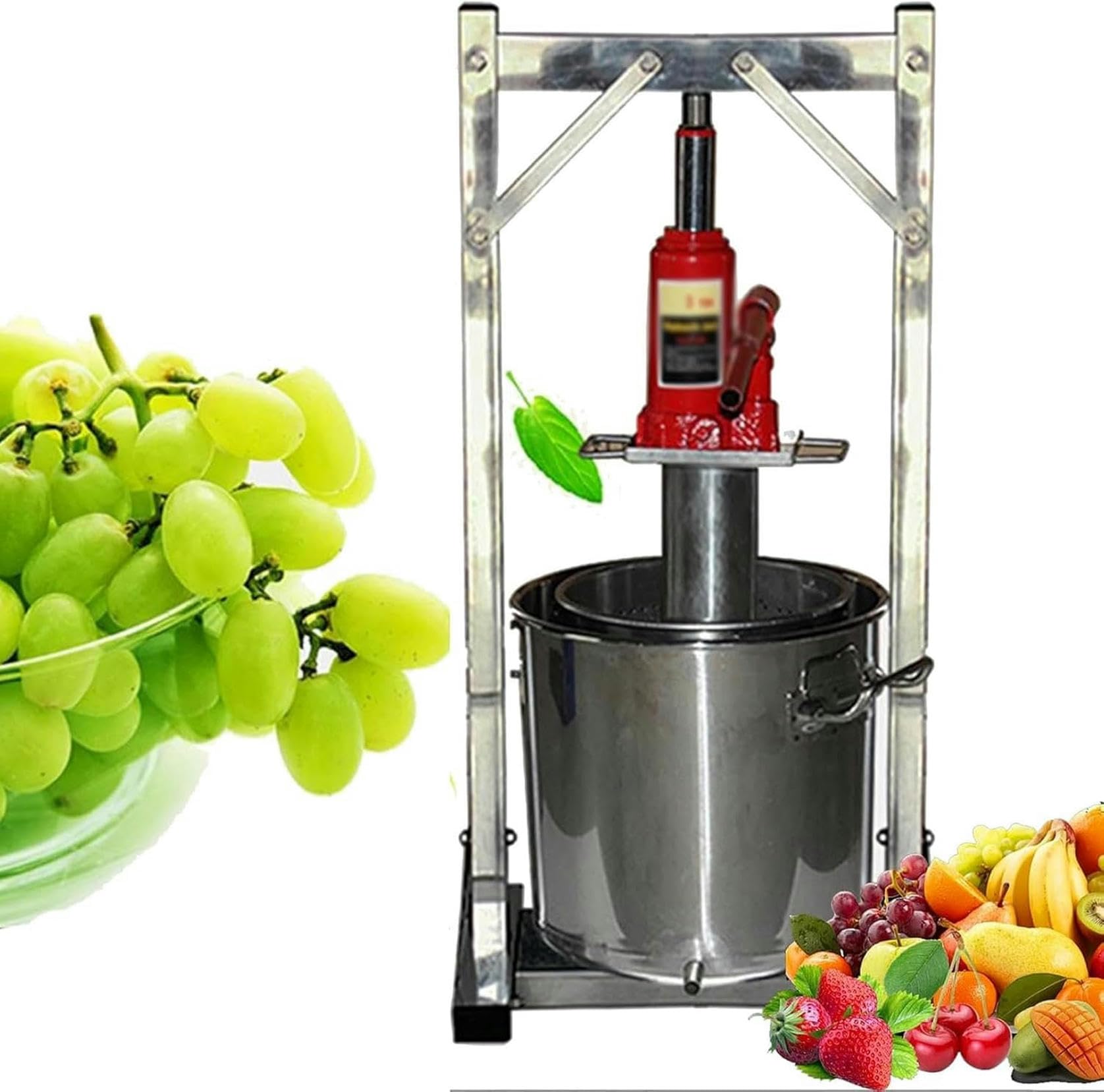 Presse à vin 12L manuelle hydraulique en acier inoxydable double baril