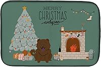 Vista 170 de Caroline's Treasures CK7824DDM - Tapete absorbente para secado de platos con diseño de bulldog inglés, rojo y blanco, para encimera de cocina, 14 x