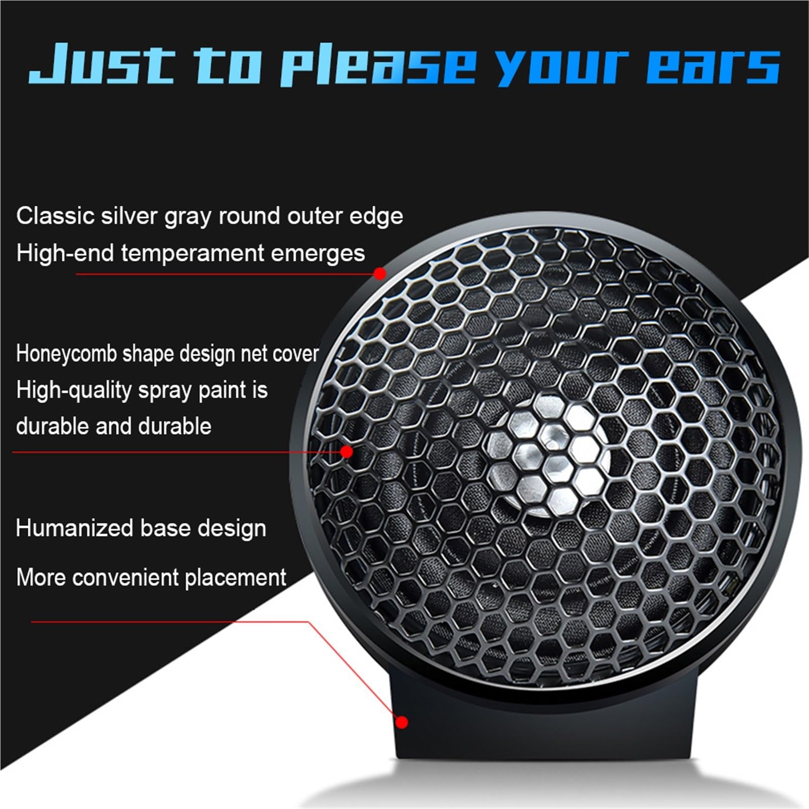 Altavoces de Coche Tweeter 2 Altavoces Tweeter para Coche, 150 W, 4 ohmios, subwoofer de Audio con película de Seda para modificación de Audio.