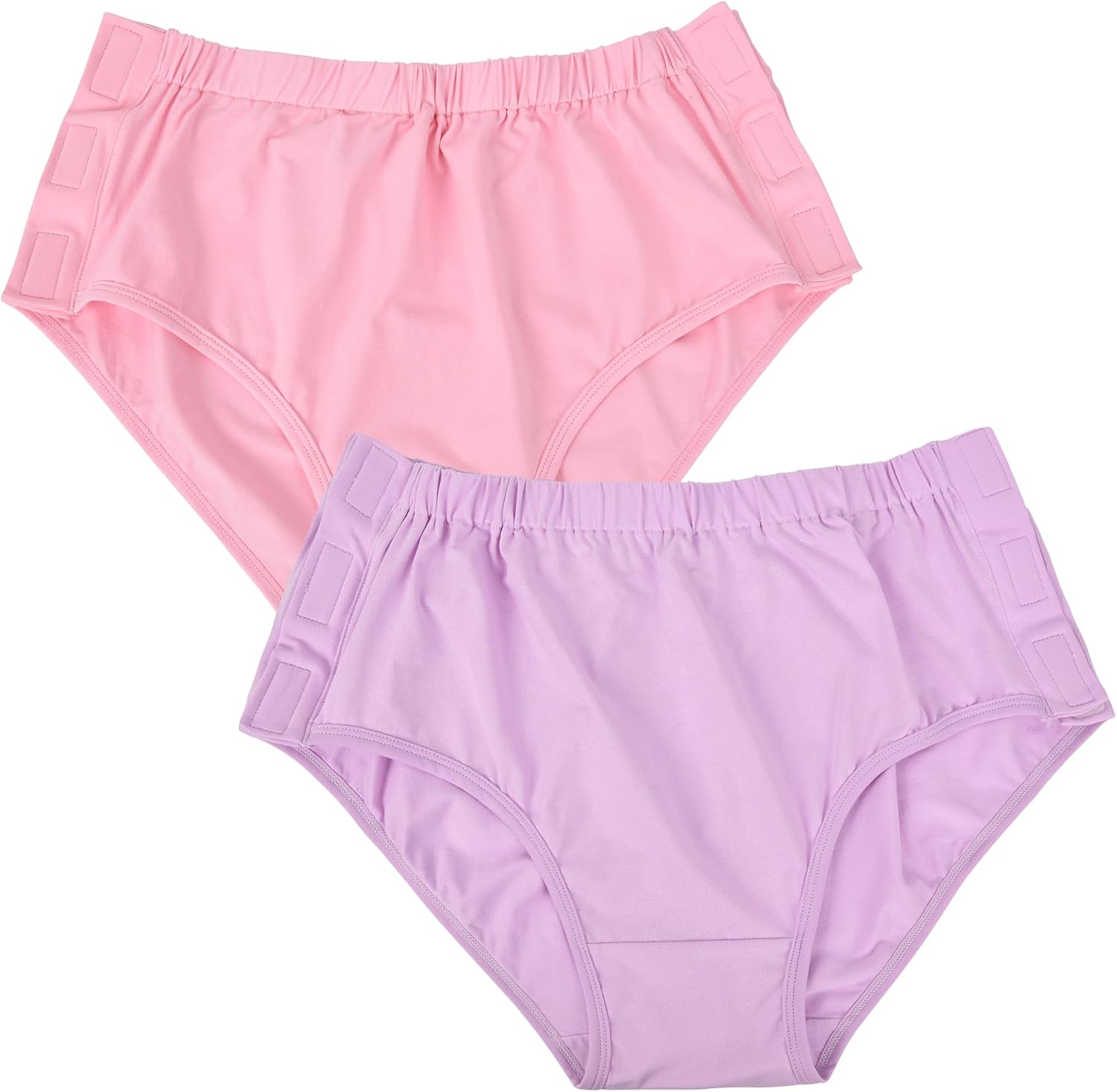 Easy Adapt Women's Tear-Away Underwear, for Patients, Elders, Pack of 2. (Small) Purple and Pink Small