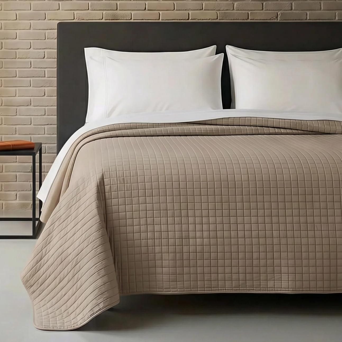 Colcha primavera verano individual minimalista Riad Arredo para dormitorio beige