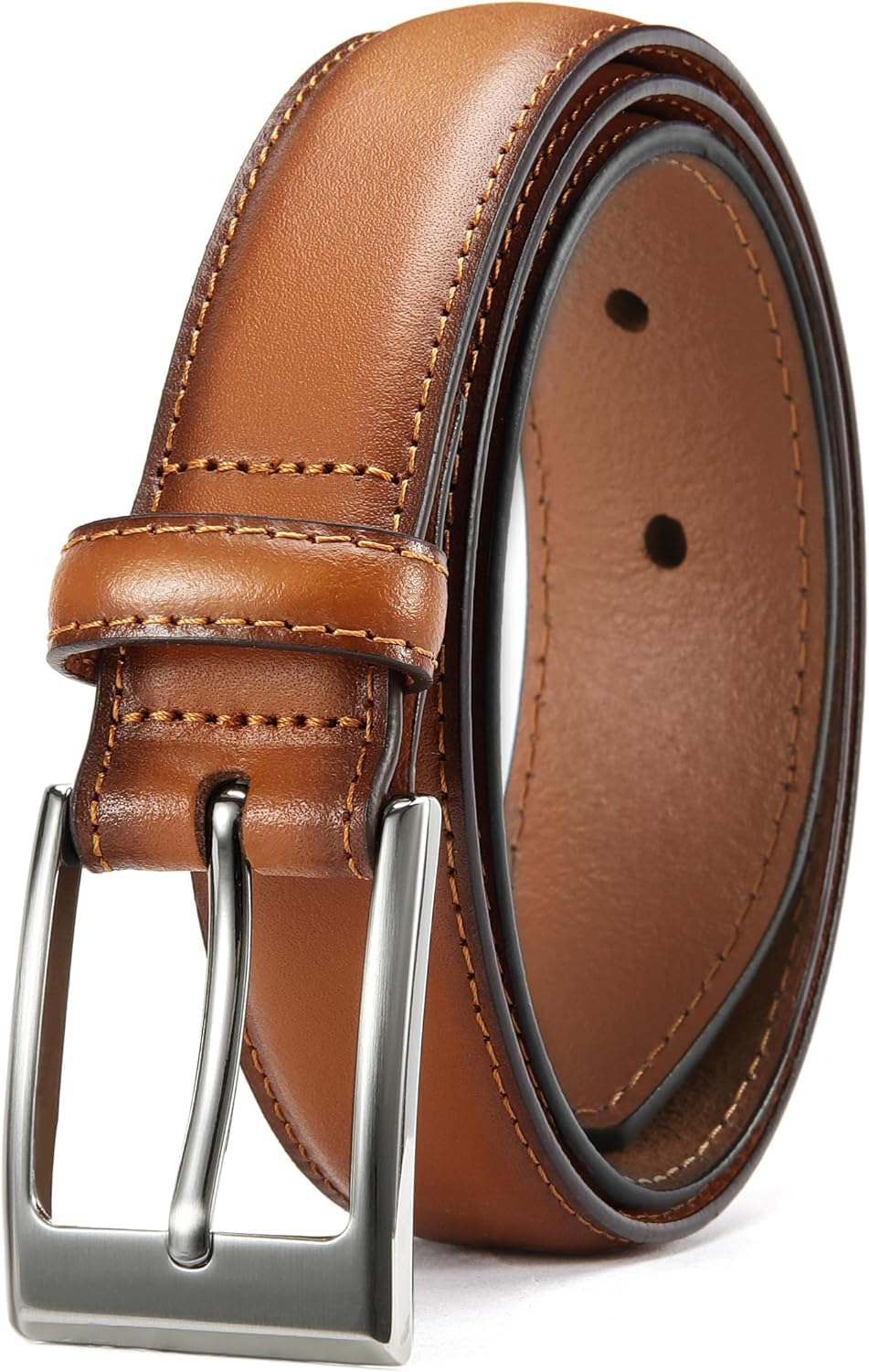 contacts Genuine Leather Men’s Belt | Classic Formal & Casual Belt | Premium Stitching, Crack-Resistant Holes, Anti-Scratch Edges | Office & Casual Use-picture-20