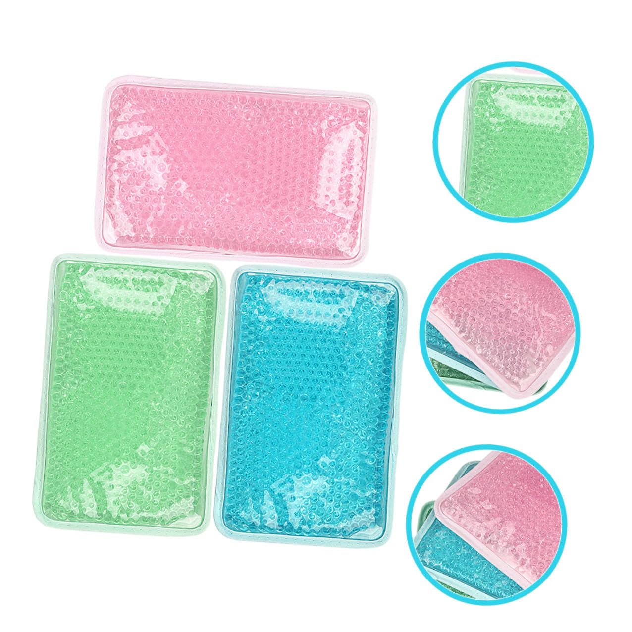 3 Stück Kältekompresse Gelkissen für Nacken und Rücken mit Weichem Pvc Material Wiederverwendbare Kältetherapiepackung für Heiße und Kalte Anwendungen
