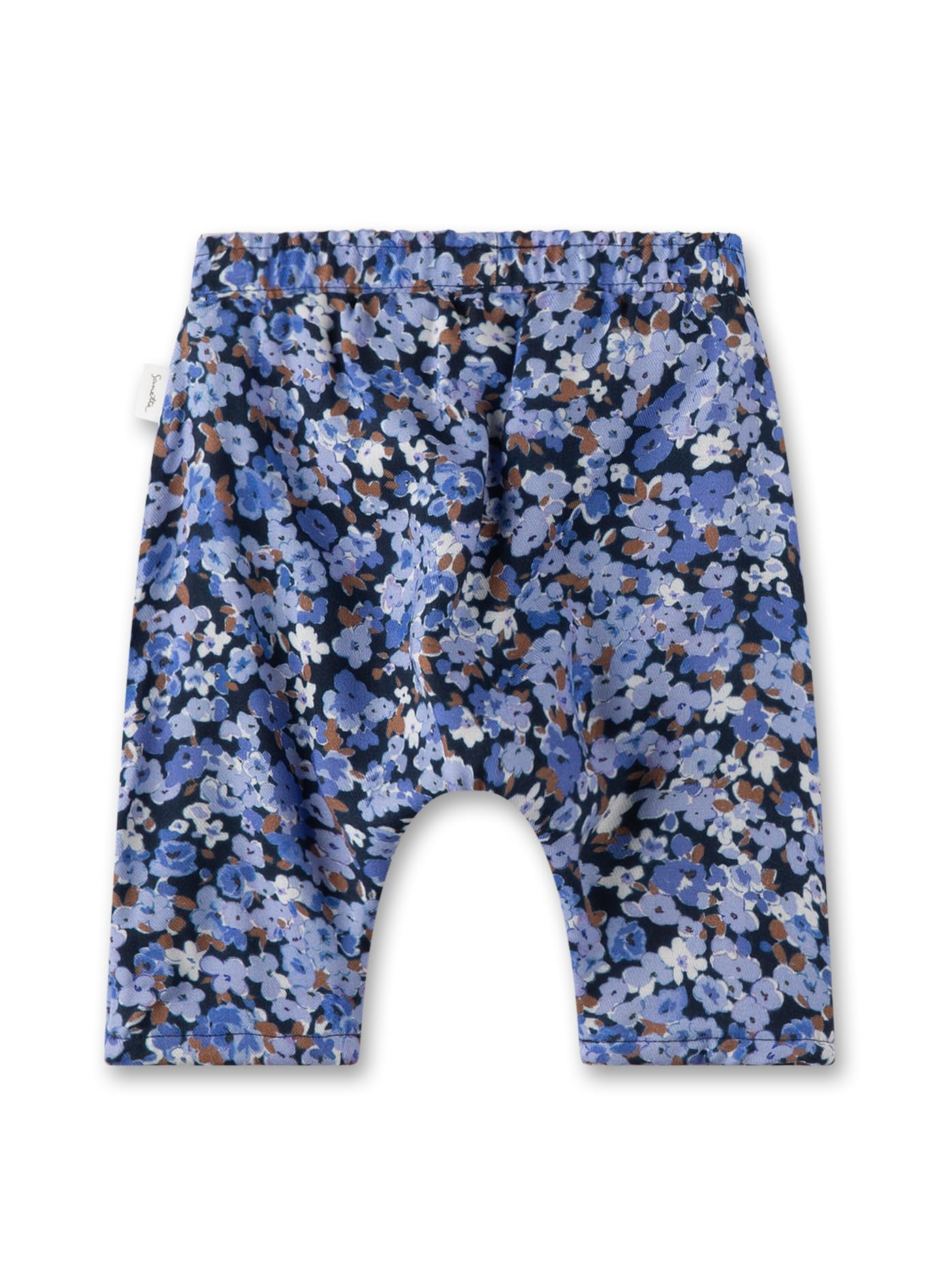 Sanetta Baby-Mädchen Blau | Praktische und Bequeme Web Viskose Gefütterte Hose mit elastischem Bund und Mille Fleur-Allover Bekleidung