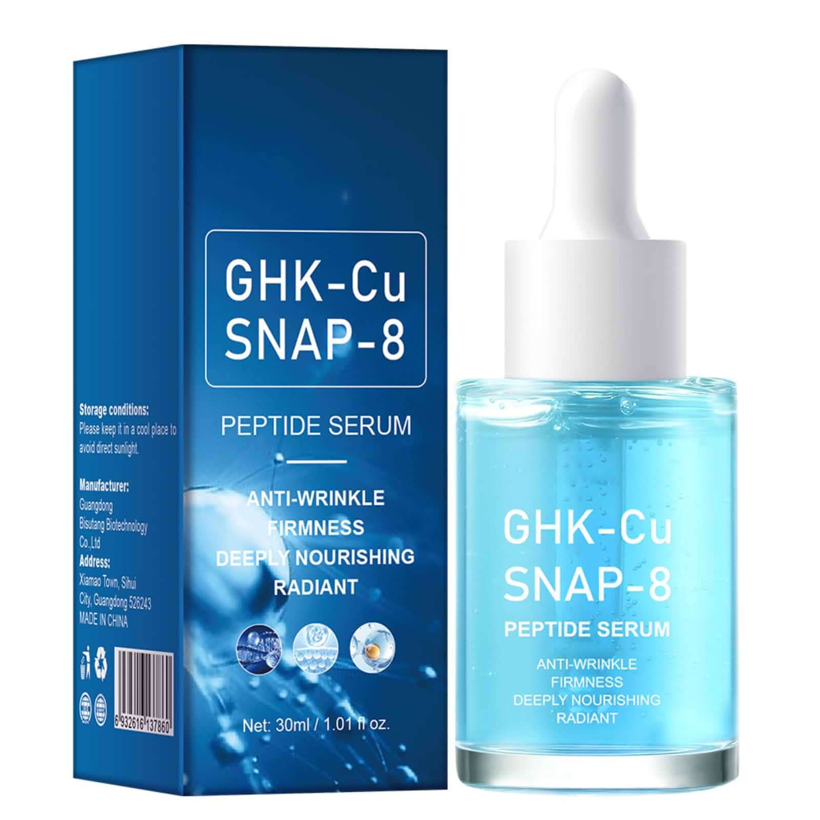 Copper Peptide Hydrating Face Serum with Multi-Peptides – Lightweight Facial Serum for Daily Moisturizing – Hydration Boost for Smooth, Supple-Looking Skin – For All Skin Types 1 Fl Oz (Pack of 1)