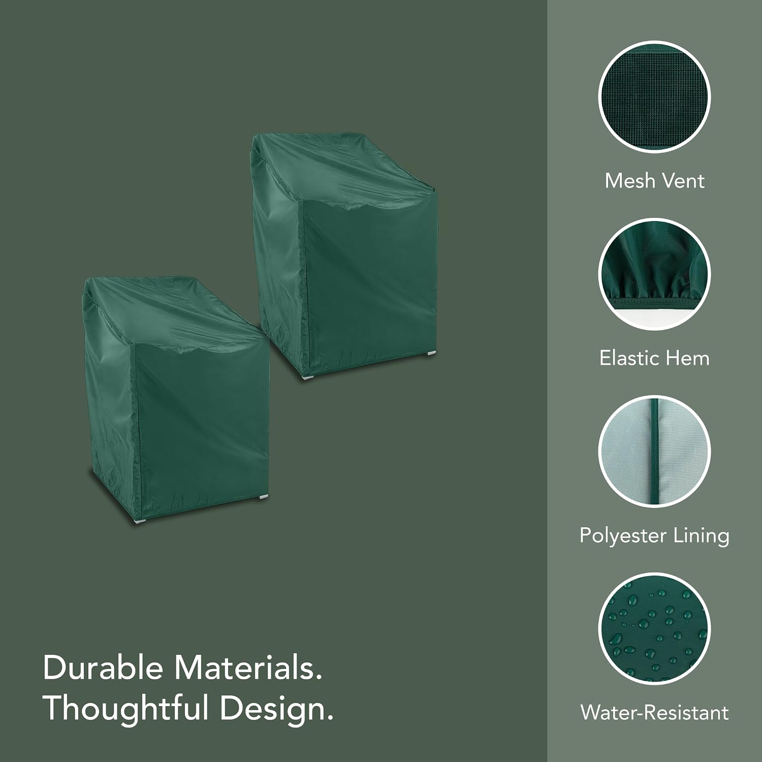 Covermates Classic Bar Chair Cover – 26Wx28Dx48H, 2-Pack, Green image 3
