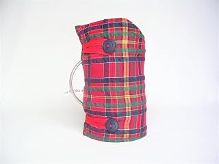 SMALL Cafetiere Jacket, Cover, Cosy in Cotton Tartan Check Fabric for 0.35 litre Glass Beaker Style Cafetiere