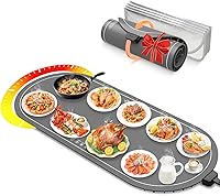 WUEAOA XXL 36x15 Food Warming Mat - Extra Large Silicone Electric Heating Pad for Countertop, Parties, Kitchen (Gray)