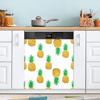 YETTASBIN Pineapple Dishwasher Magnet Cover, Reuseable Kitchen Fridge Door Magnet Sticker, Waterproof Refrigerator Microwave Magnet Cover Holiday Party Home Decor, 23 x 26 Inch