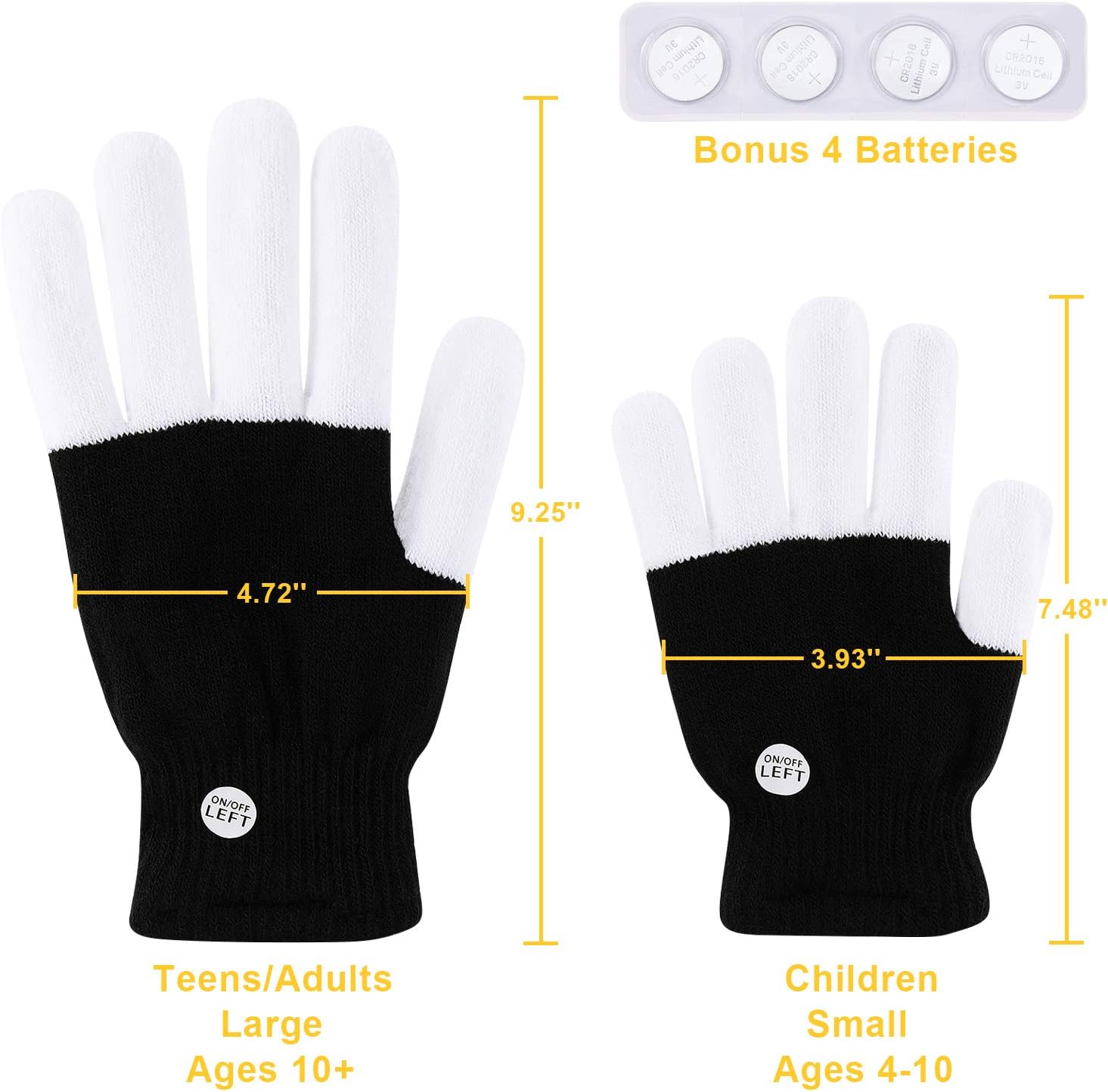 TOBEHIGHER LED Gloves for Adults - Light Up Rave Gloves with 3 Colors 6 Modes, Flashing LED Gloves for Christmas Party Festival Best Gift, Extra 4 Batteries, Vintage Red Gift Box