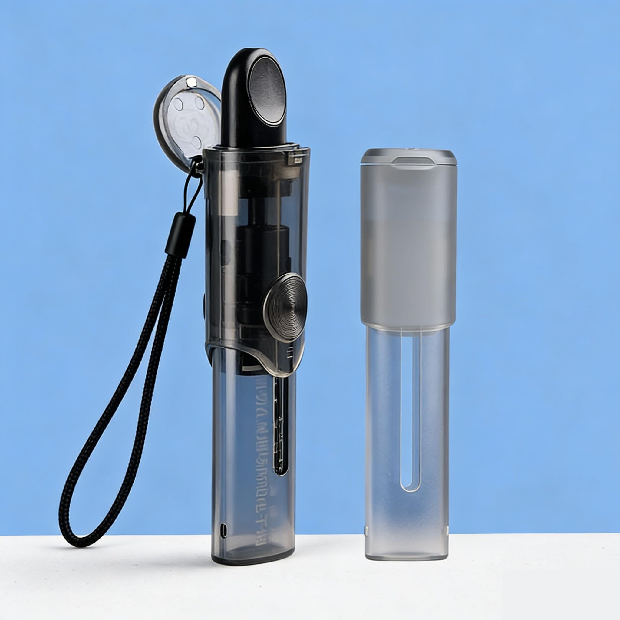 FUYUERO 【磁吸式・新設計】 ⅮR.VAPE電子タバコドクターベイプ3 ケース マグネット式 片手で簡単開閉 保護カバー 底部充電穴付き ABS高耐久軽量素材 14g 360° 全方位の衝撃を緩和落下防止 防塵 携帯用 40cmロングストラップ付属 (半透明の黒)
