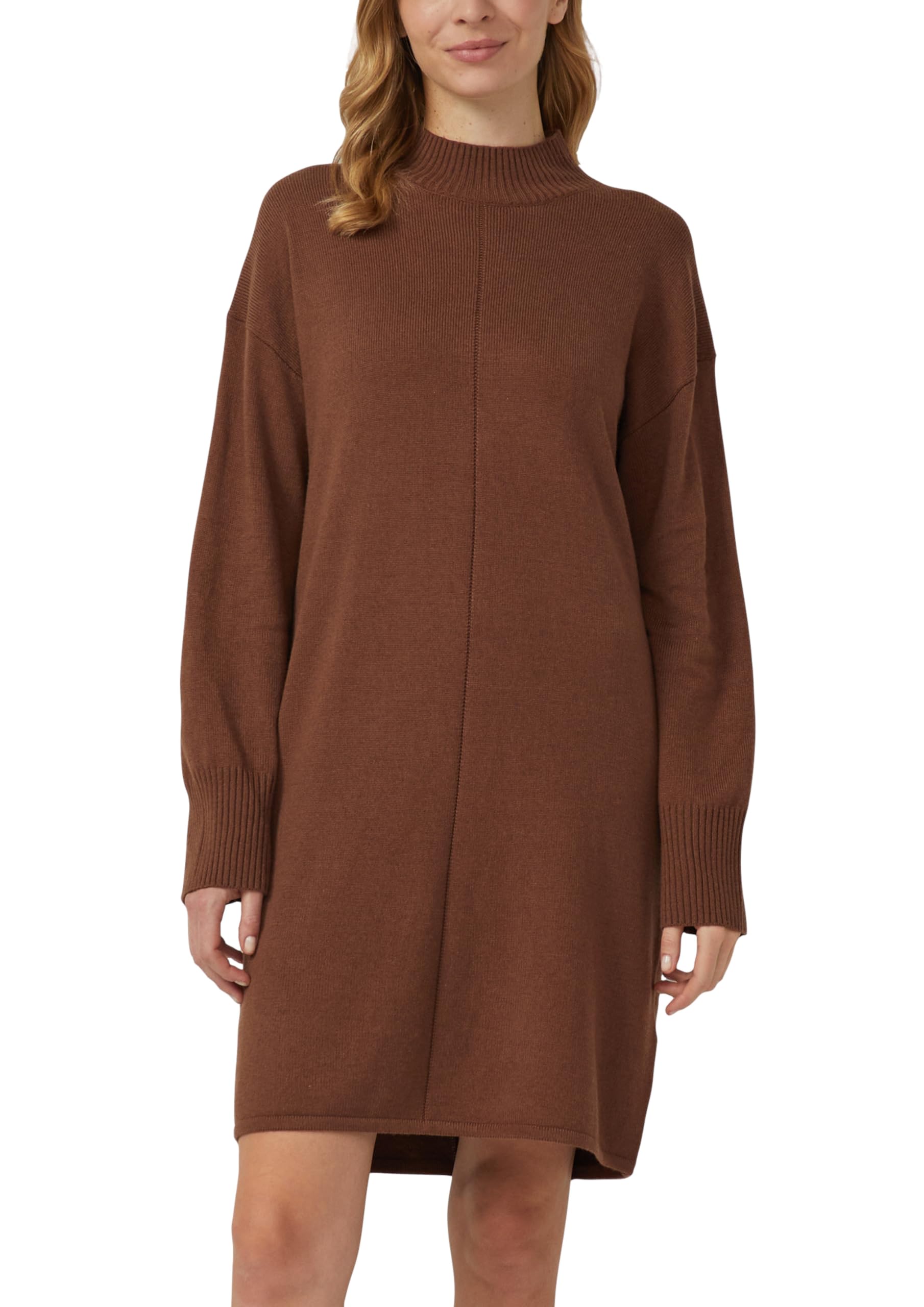 s.Oliver Kurzes Strickkleid mit Stehkragen und Naht-Details