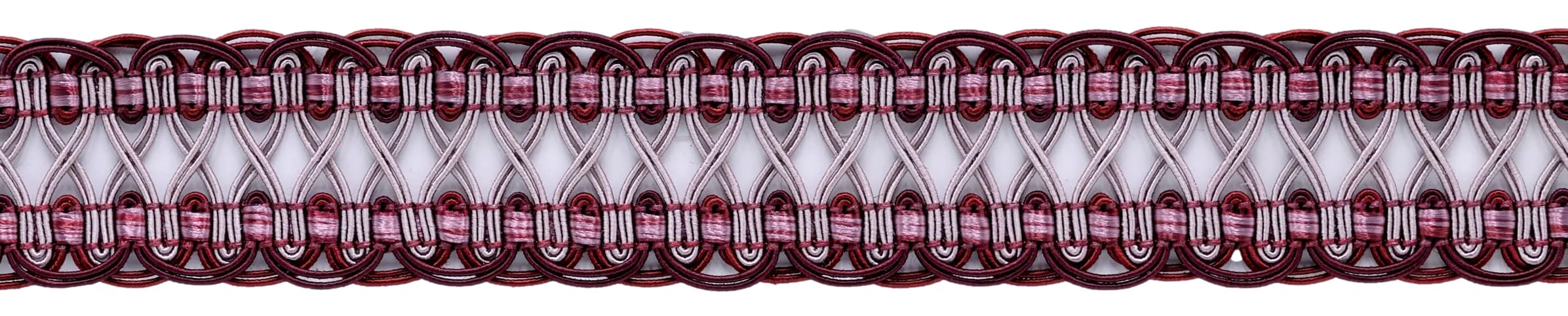 Passementerie bordure tressée fantaisie Marrakech rouge vert blanc 11 m