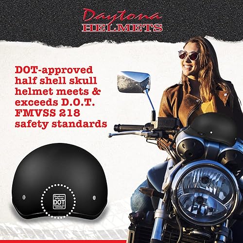 Miniatura 5 de Casco de Motocicleta Medio Casco - Ligeros y Elegantes, Aprobados por el Departamento de Transporte (DOT) para Adultos - Perfectos para Hombres y