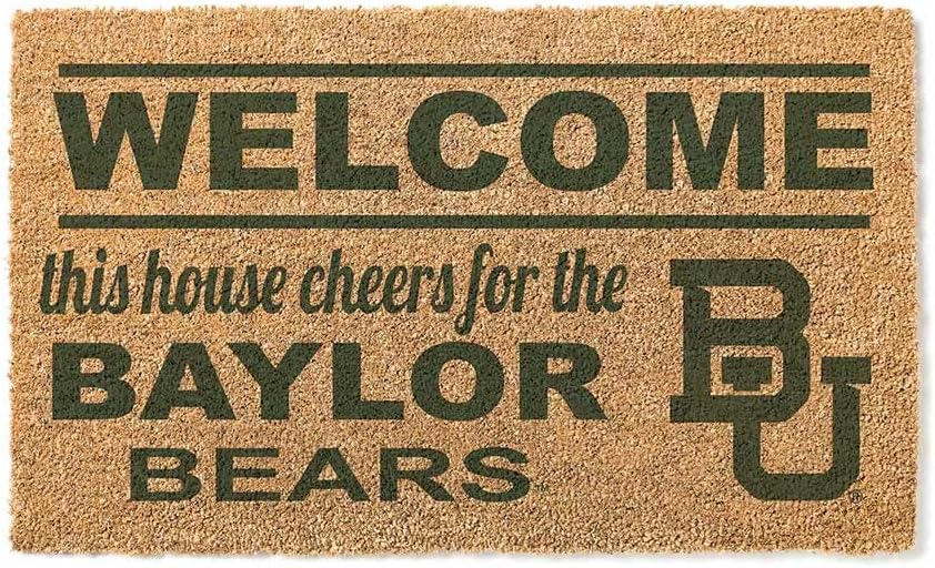KH Sports Fan Baylor Bears Welcome Coir Doormat, 18x30 Inches, Bears Outdoor Rug; Display Your Team Spirit with This Unique Baylor Bears Doormat