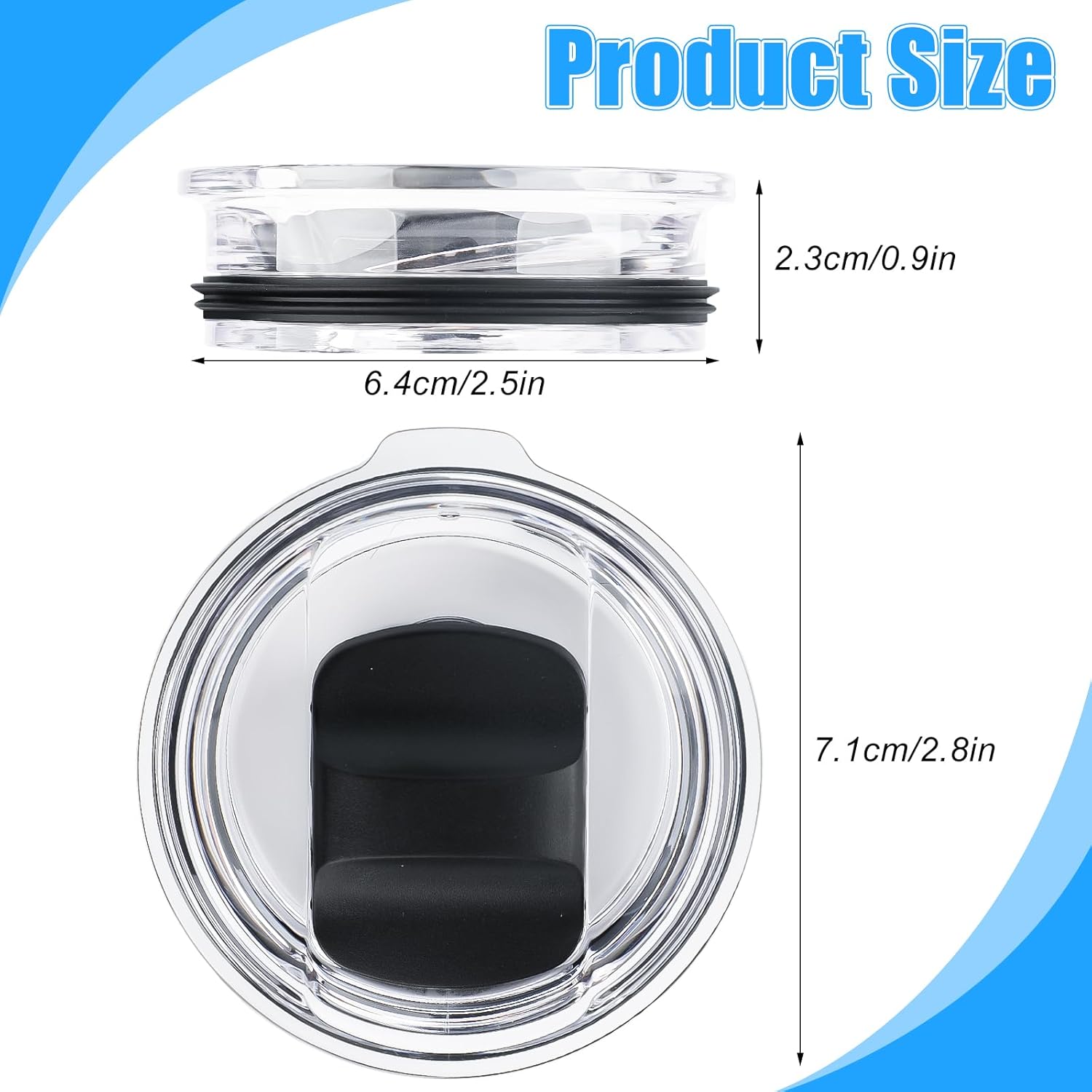 10 oz Tumbler Lid for Yeti, 3 Pcs Replacement Lids for YETI 6 oz Espresso Mugs, 8 oz Stackable Cup and 10 oz Wine Tumbler, Travel Spill Proof Cup Lids Covers with Magnetic Slider Switch, BPA Free