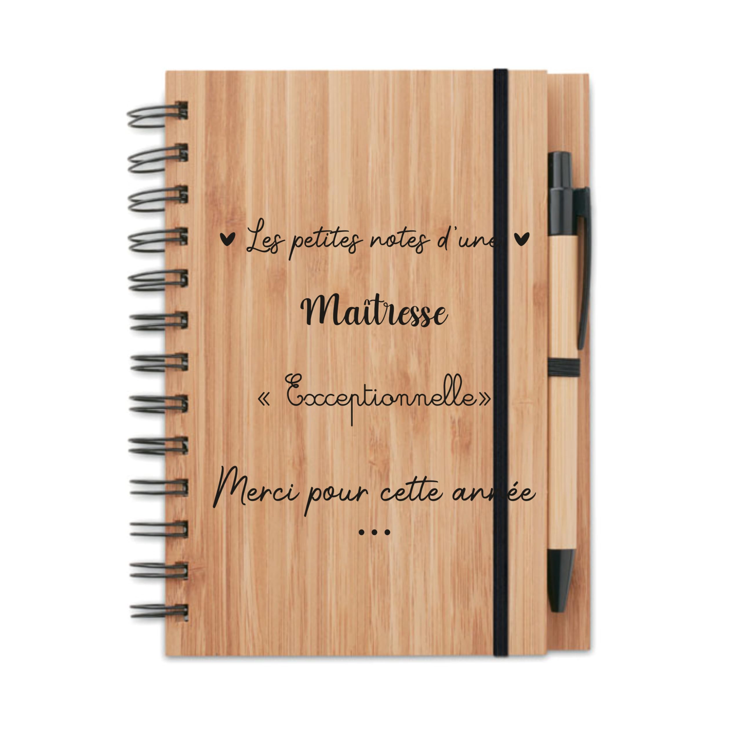 Carnet maîtresse + stylo maîtresse – Cadeau fin d'année pour maîtresse ou maître, école