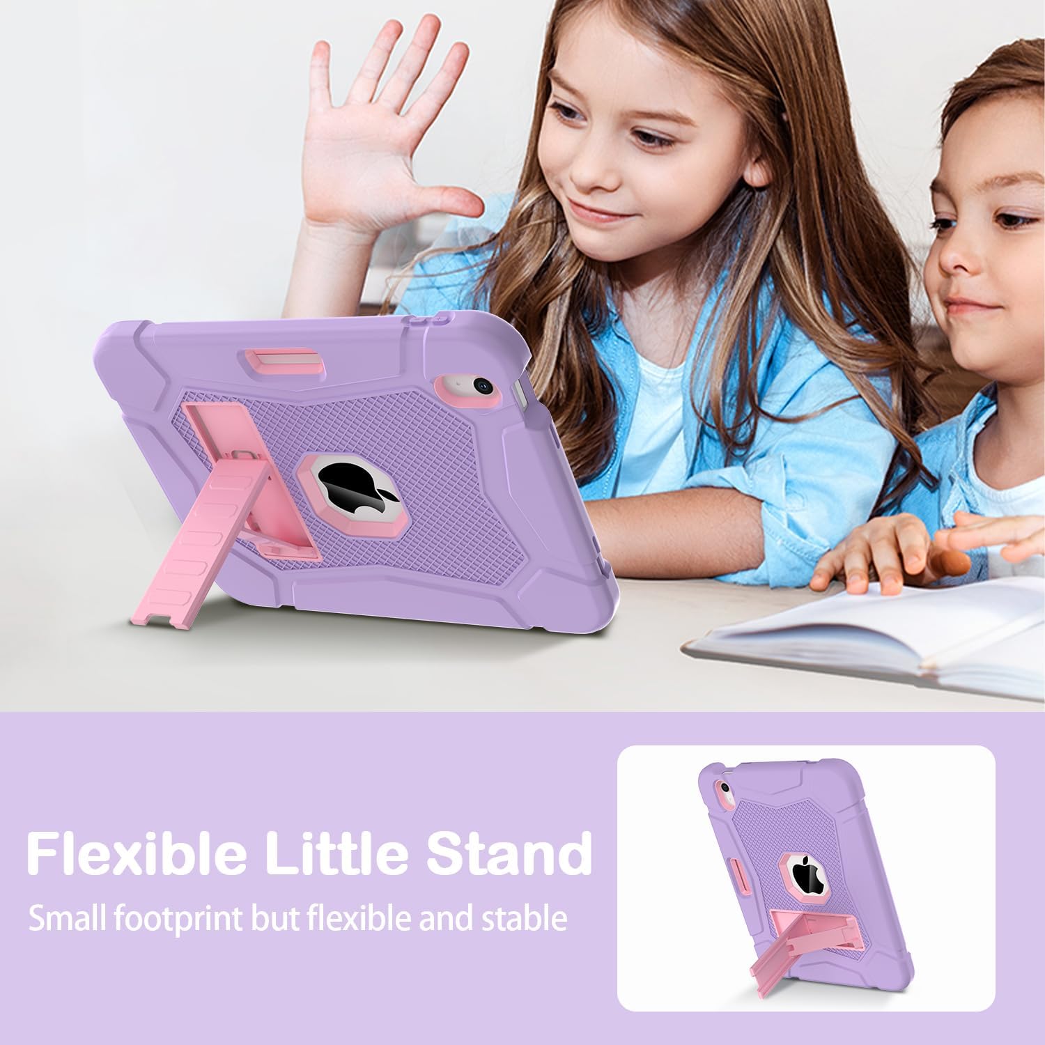 AVAWO Case for New iPad (A16) 11th Generation 11 Inch 2025, iPad 10th Generation 10.9" 2022, Heavy Duty Military Grade Shockproof Rugged Protective Cover with Stand for i Pad 11/10 Gen, Light Purple - Image 5