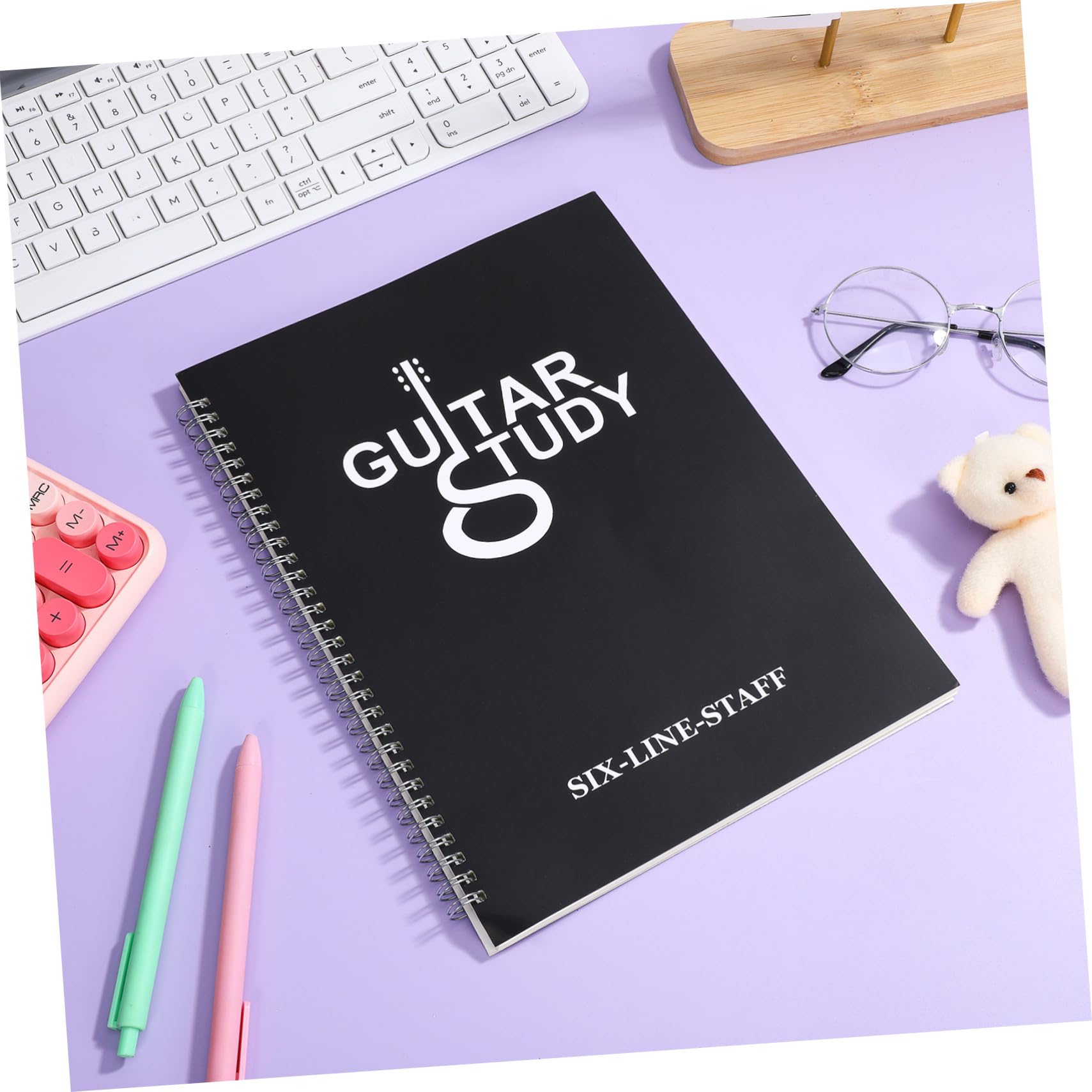 Mikinona Cuaderno Tablatura Guitarra A4 Diseño en Espiral, Resistente al Agua y Ligero, Adecuado para Principiantes Llevar en Bolsa de Guitarra al Aire Libre