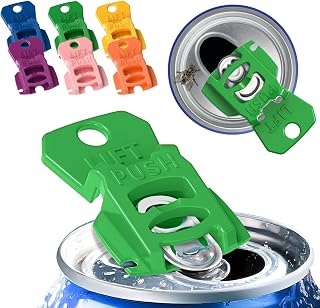 Complete Cover Easy Tab Opener – Easy-Open Reusable Can Tab Toppers for Soda, Beer, Juice – Fits 6oz to 16oz Cans – Color-Coded Drink Markers for Camping, BBQ, Outdoor Use (6PACK) (6PACK)