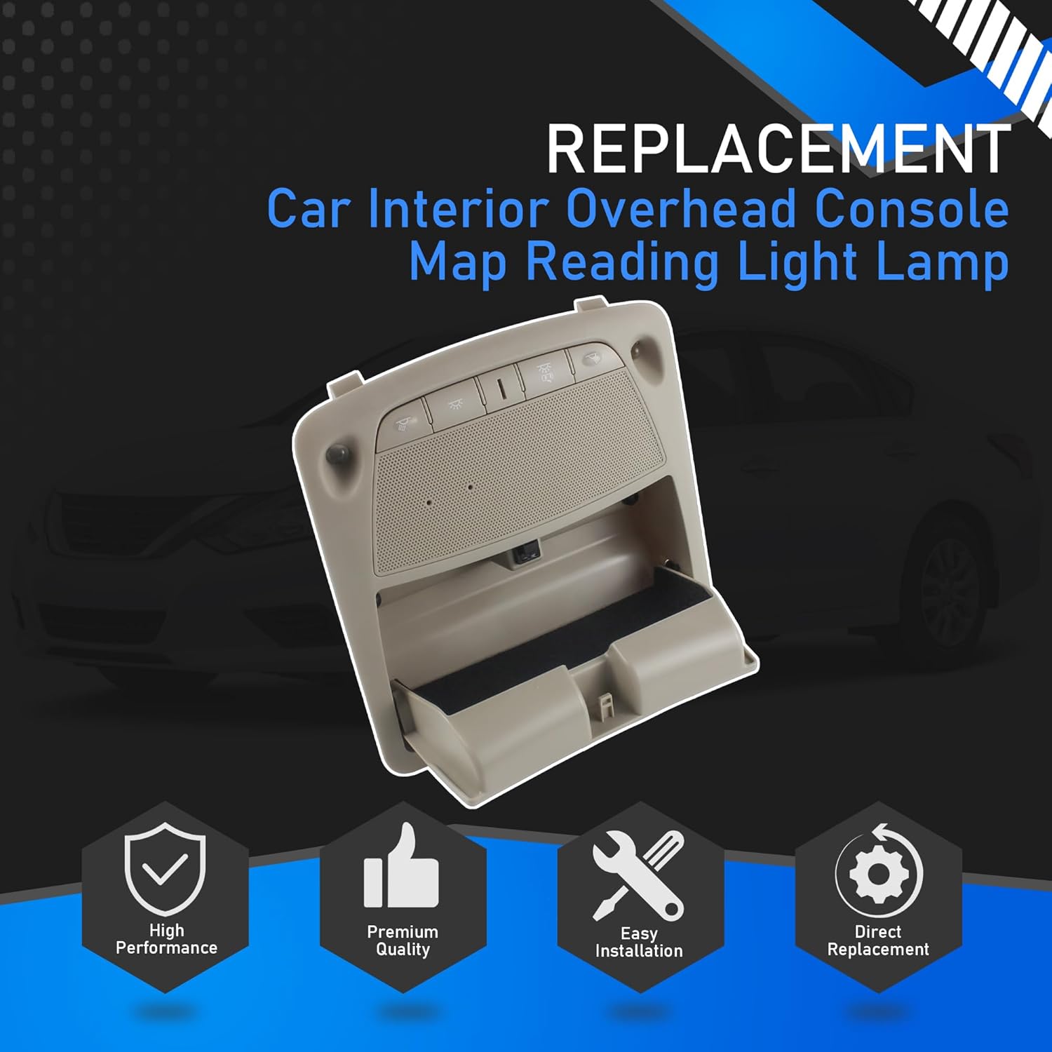 26430C990D Car Interior Overhead Console Map Reading Light Lamp Compatible with 2013-2018 Nissan Bluebird SYLPHY X-Trail Altima Sentra Dome Light Reading Ceiling Lamp Replaces 26430-C990D