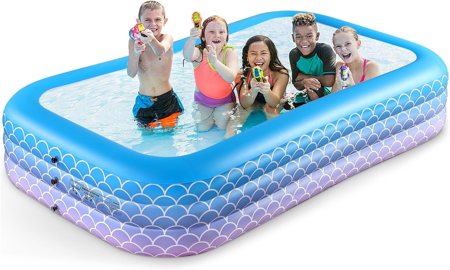 2025 Upgrade Inflatable Pool for Kids and Adults-120″*72″*22″ Full-Sized Inflatable Swimming Pool Leakproof Blow Up Above Ground for Backyard Outdoor Garden Summer Water Party Pink