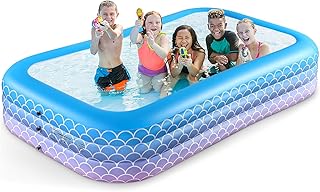 2025 Upgrade Inflatable Pool for Kids and Adults-120"*72"*22" Full-Sized Inflatable Swimming Pool Leakproof Blow
