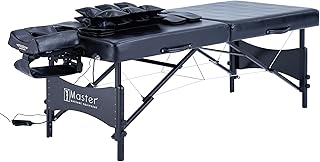 Master Massage 30” Monaco Airwave Full Body Stretching Portable Massage Table with Airbags 3D Lumbar Traction for Professional & Home Use Chiropractic Table (Black)