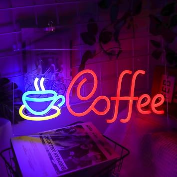 Duvar Dekoru için Kahve Neon Tabelaları Kahve Barı için Led Işıklar Led Tabela Oda Dekoru Estetik Oturma Odası Bistro Kafe Dükkanı Erkek Mağara Partisi Noel ve Cadılar Bayramı Led Sanat Duvar Dekoratif Işıklar Sevgiliye Benzersiz Hediye, 5V Usb Gücü