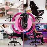 Roues de chaise de bureau rose foncé 5, 3 Roulettes en caoutchouc lourd de pouce Remplacement, Roues de bureau de jeux d'ordinateur Roulement lisse pour planchers de tapis de bois franc, 11 * 22mm Coupe universelle