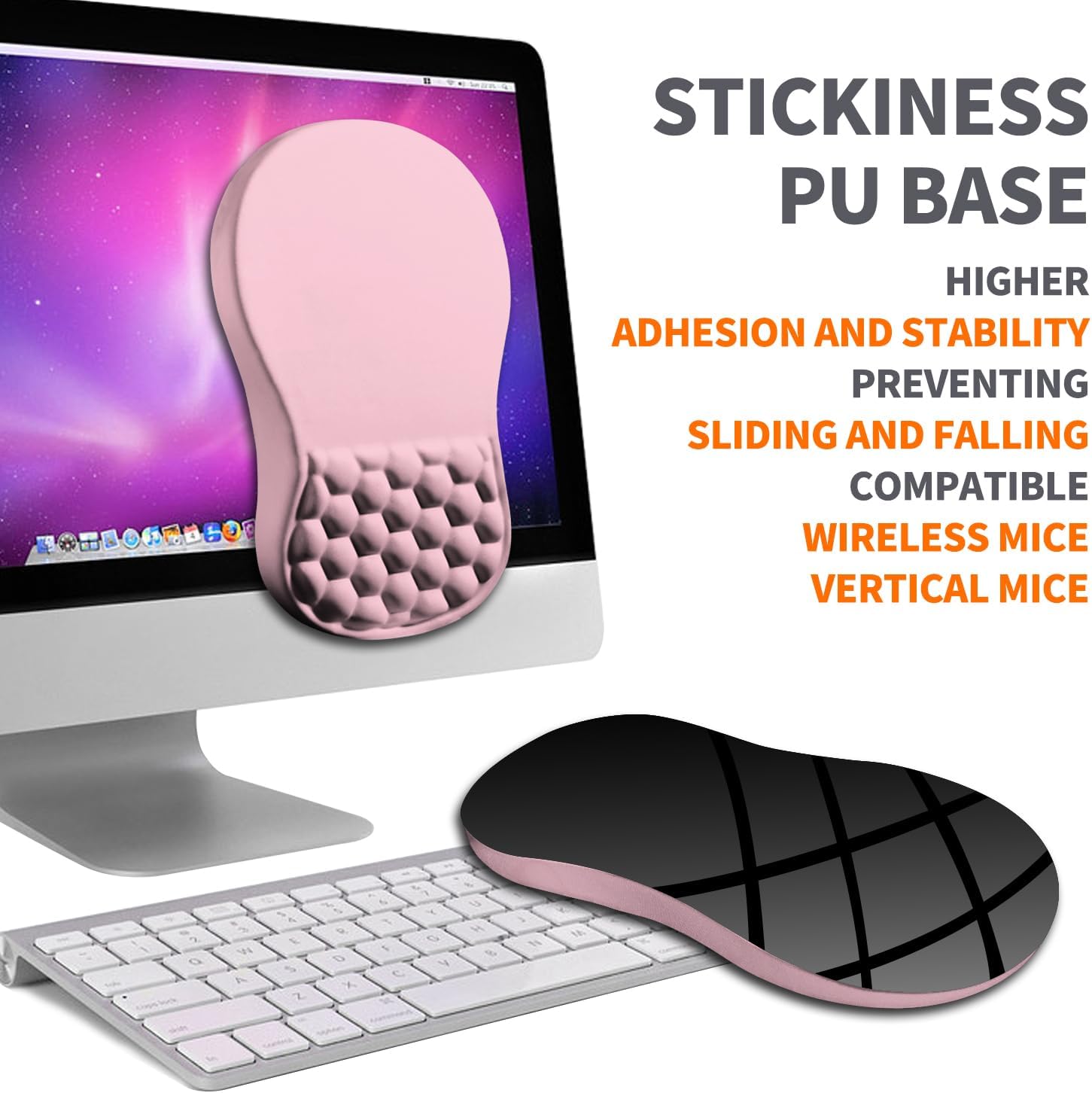 Ergonomic Joint Wrist Support Mouse Pad with Memory Foam Cushion Massage Bump, Carpal Tunnel Pain Relief Mousepad Slope Design for Wrist Rest, 11.8x7.9 in, Thistle - Image 6