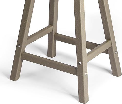 Miniatura 9 de WestinTrends Malibu - Juego de 2 taburetes de 24 alturas para exteriorespatio, madera envejecida