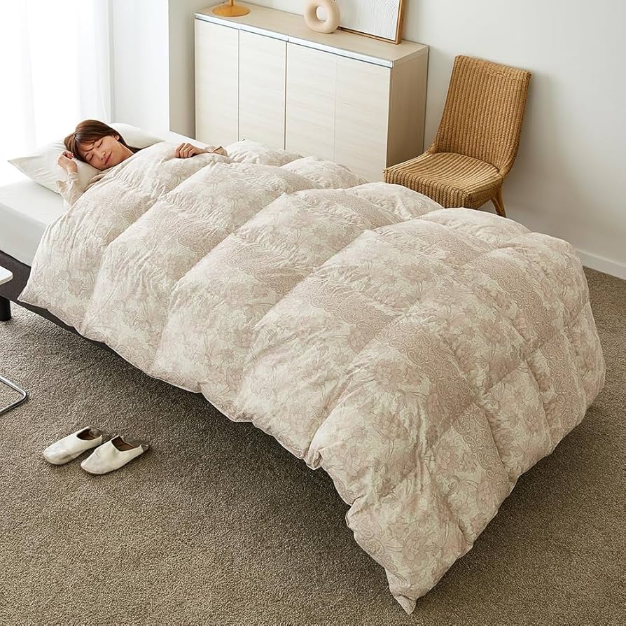 Amazon｜昭和西川 羽毛布団 日本製 ドイツ産ホワイトグース90％ 1.2kg