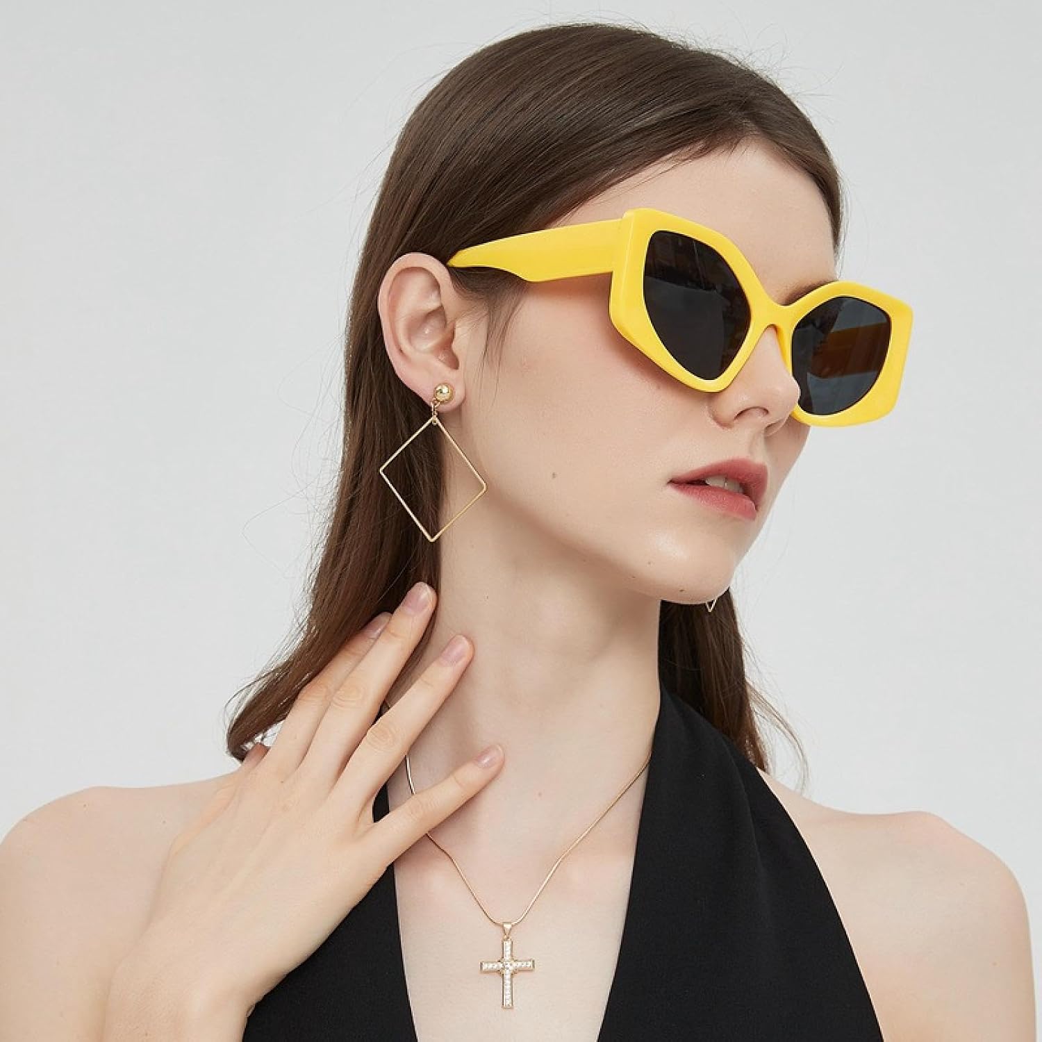 Big Frame Vintage Cat Eye Sunglasses Women Men Retro Eye Glasses Goggle for Male Female