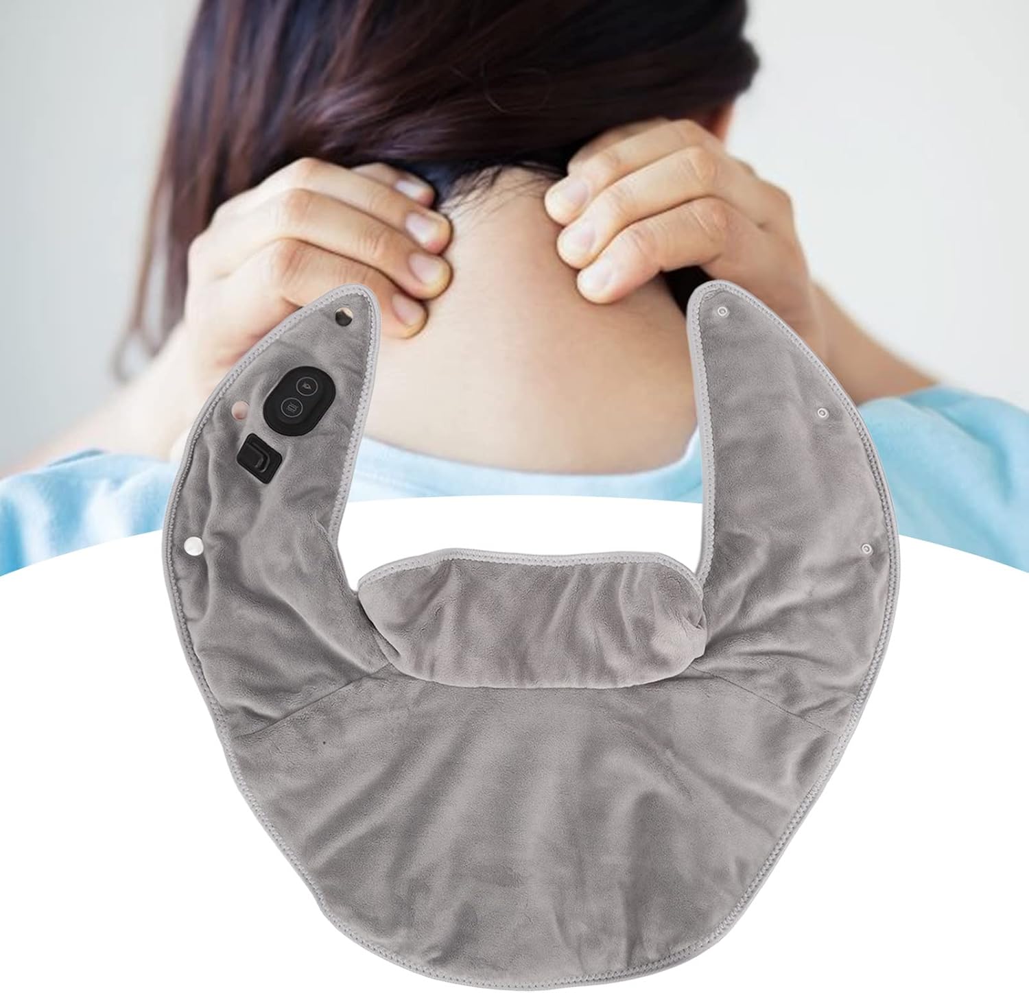ZJchao Heating Pad for Neck and Shoulders, 3 Level Temperature Adjustment Massage Mode Electric Heat Pad for Neck Shoulders Sable Fabric Electric Heated Neck Wrap for Home and Office