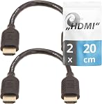 Valonic Courte HDMI câble - 20cm, 4k, Complet HD, ARC, haute vitesse, Ultra HD, éthernet - pour TV, PS4, Xbox, 30 AWG, noir