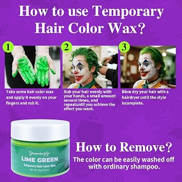 Halloween Joker Clown Makeup Kit,Red White Blue Black Face Body Paint+Lime Green Temporary Hair Dye+Setting Powder+4 pcs sponge,Face Painting for Clown Skull Cosplay Costume SFX Makeup Set